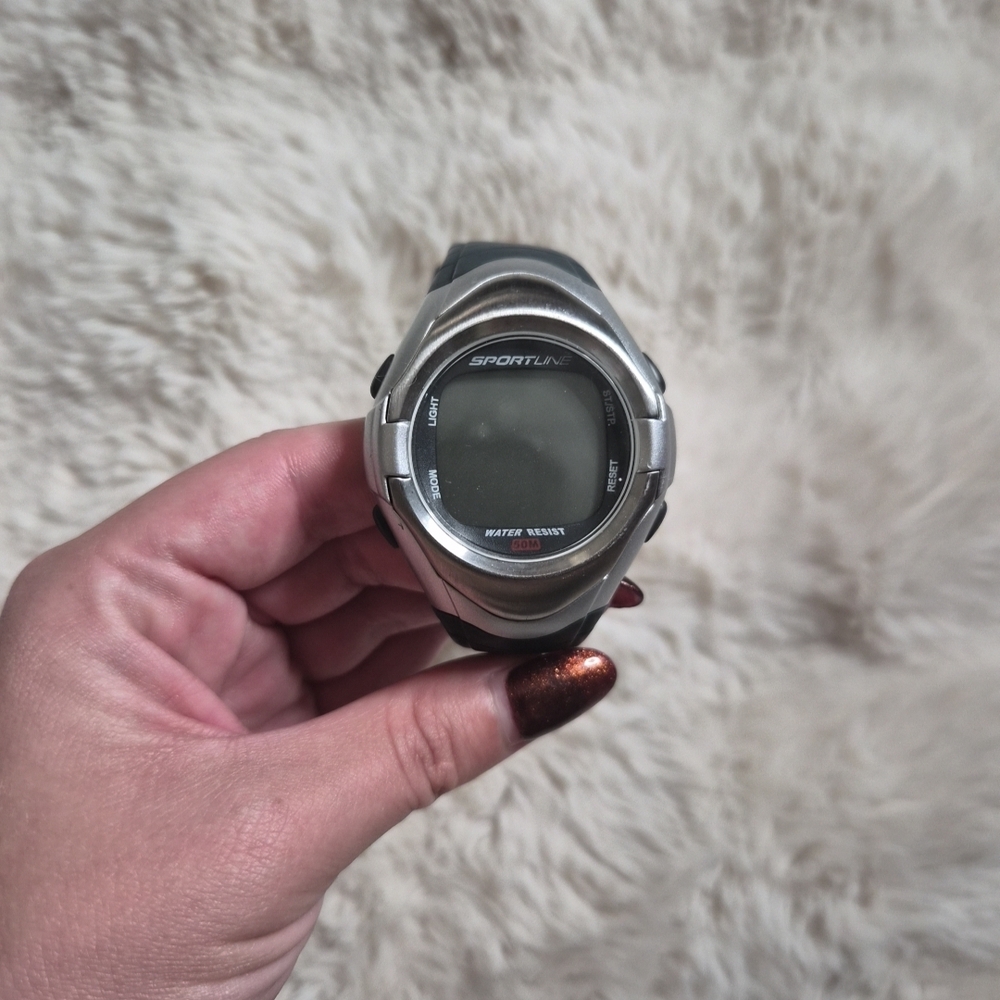Sportline Digital Watch Silver Sporty Training Y2K Style Athletic ✨️💫